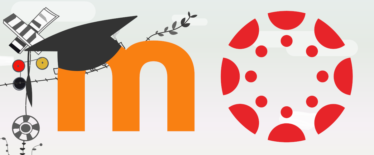 Logos of Moodle and Canvas