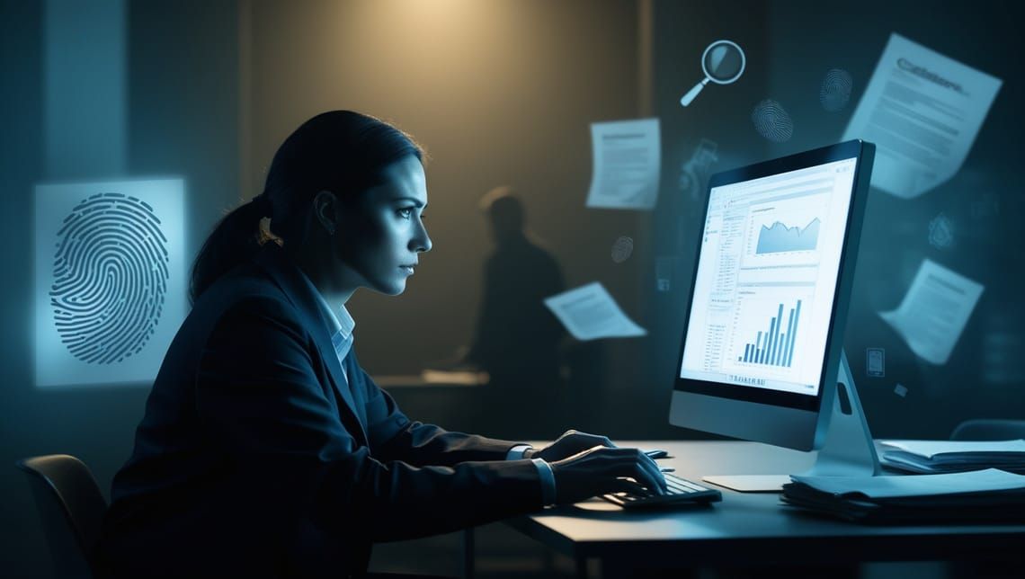 A student in front of a computer